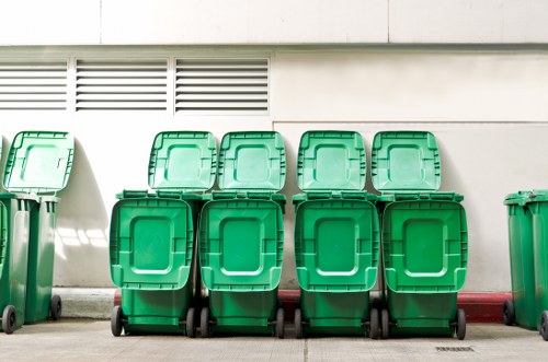 Business waste management team at work